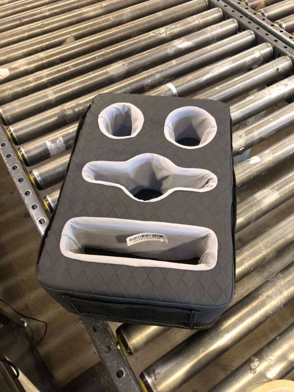 Photo 1 of Back Seat Cup Holder for Car, Truck Bed Organizer Boat Couch Car Cup Holder Tray Expander Automotive Rear Seat Storage Accessories Non-Slip Spill-Resistant Pu Leather Fit for Coffee Drink Food