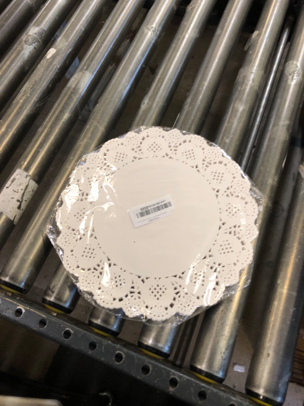 Photo 1 of 100 Pieces Paper Doilies, 12 Inch Doilies for Food, Disposable Lace Paper Doilies for Tables, Round Paper Placemats Bulk for Cakes Desserts Crafts (White)