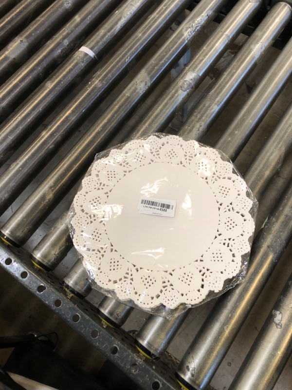 Photo 1 of 100 Pieces Paper Doilies, 12 Inch Doilies for Food, Disposable Lace Paper Doilies for Tables, Round Paper Placemats Bulk for Cakes Desserts Crafts (White)