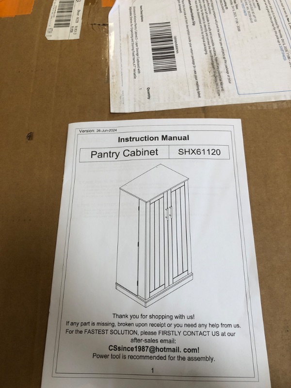 Photo 1 of Kitchen Pantry Cabinet, Freestanding Farmhouse Storage Cabinet with 8 Door Sh...
