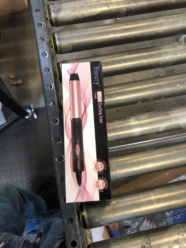 Photo 1 of 1 Inch Dual Voltage Ceramic Curling Iron with Keratin & Argan Oil, Mini Hair Curler, Travel Size with Storage Bag