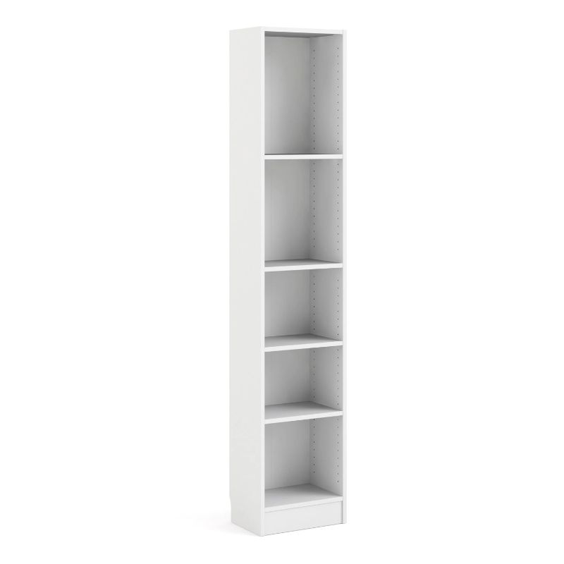 Photo 1 of Basic Tall Narrow Bookcase (4 Shelves) in White
