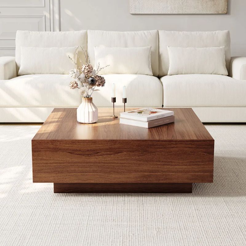 Photo 1 of 35" Square Wood Coffee Table with Storage
