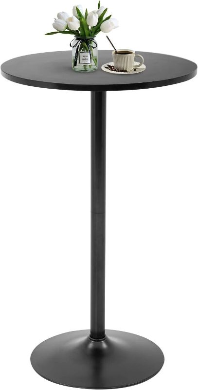 Photo 1 of Modern Round Pub Hydraulic Dining Room Home Kitchen Bar Top Tall Table, Black