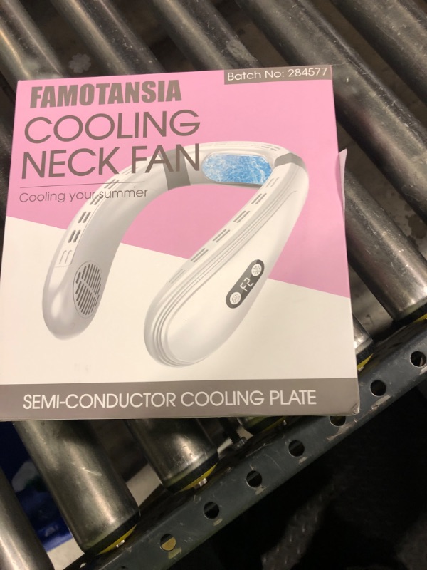 Photo 1 of Neck Fan, Neck Air Conditioner Wearable Personal Fan with Cooling Plate, 5200mAh Large Battery, Ergonomic Design, White