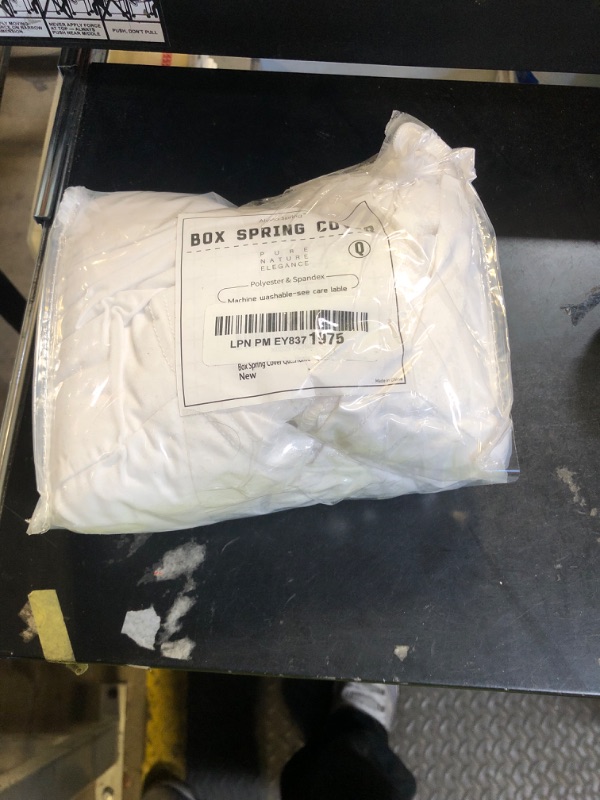 Photo 1 of Box Spring Cover Queen Size - Jersey Knit & Stretchy Wrap Around 4 Sides Bed Skirt for Hotel & Home - Queen/Queen XL, White