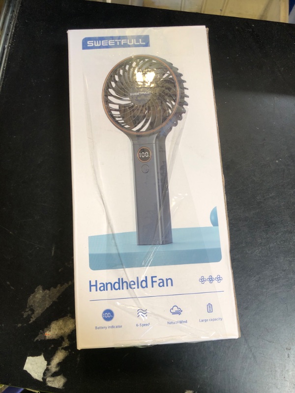 Photo 1 of SWEETFULL Handheld Portable Fan, 5000mAh Rechargeable Battery, 6 Speed Wind, LED Digital Display, Foldable Electric Personal Mini Travel Fan with Backup Power, Summer Essentials Gifts for Women Girl