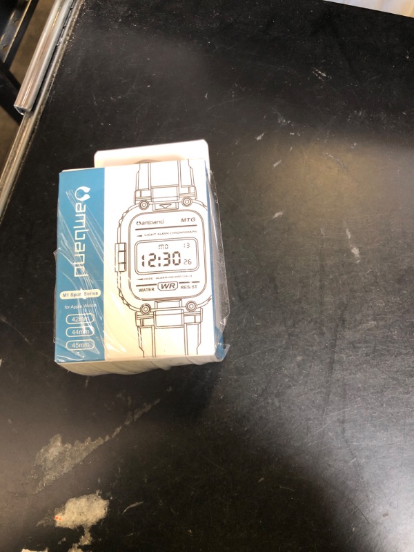 Photo 1 of amBand Bands Compatible with Apple Watch 9/8/7/6/5/4 & SE 3/2/1 45mm/44mm Case for Men, M1 Sport Series Rugged Case Protective Cover for iWatch SE3/SE2/6/SE/5/4/3 42/44/45mm Men Black