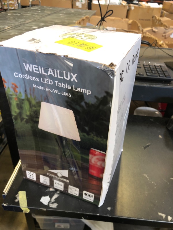 Photo 1 of WEILAILUX Outdoor Battery Operated Table Lamp Waterproof, 4000mAh Cordless Rechargeable, Touch Dimmable Desk Lamp, LED Night Light for Patio Camping Restaurant Home, H9.6in, Wood Grain