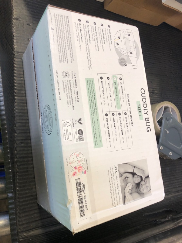 Photo 1 of The Honest Company Clean Conscious Diapers for Delicate Skin, Up to 100% Leakproof Hypoallergenic Fragrance-Free Baby Diapers, Girl Prints, Club Box, Size 1 (8–14 lbs), 78 Count (Prints May Vary)