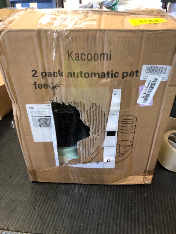 Photo 1 of Kacoomi Automatic Dog Cat Feeder and Water Dispenser Gravity Food Feeder and Waterer Set with Pet Food Bowl for Small Medium Dog Puppy Kitten, Large Capacity 1 Gallon x 2