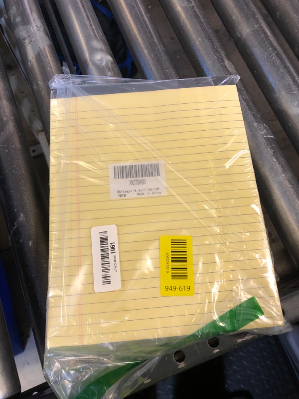 Photo 1 of 10 Pack Yellow Legal Pads 8.5x11" 28 Lines Wide Ruled Double-Sided Printing Yellow Notepads 30 Sheets/60 Pages Letter Size Writing Pads 70gsm Recycled Paper Legal Ruled Universal Writing Pad