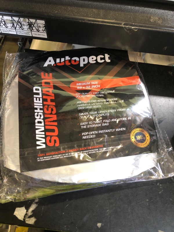 Photo 1 of Windshield Sun Shade, Reflective Sunshade for Car Windshield with Mirror Cut-Out, Blocks 99% UV Rays & Keeps Vehicle Cool, Fits Cars, Trucks, SUVs & Vans, Fade-Resistant, (Medium)