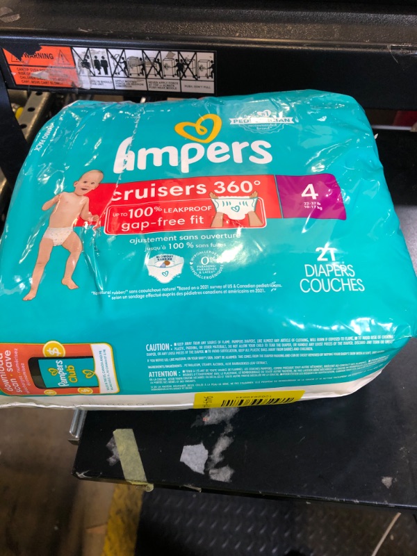 Photo 1 of Pampers Diapers - Cruisers 360 - Size 4, 21 Count, Babyproof up to 100% Leakproof Pull-On Diaper (Packaging May Vary)
