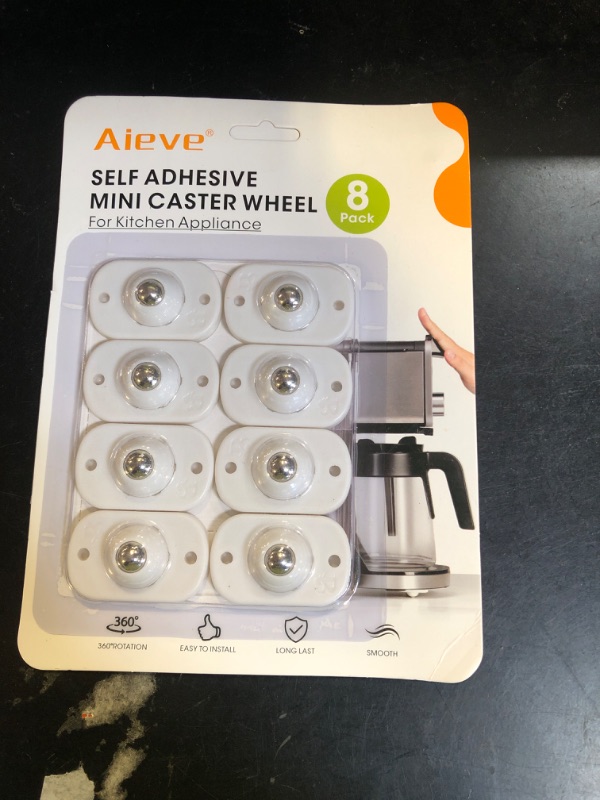 Photo 1 of Aieve Appliance Rollers, 8 Pack Small Appliance Slider, Self Adhesive Caster Wheels, Mini Swivel Wheels for Kitchen Countertop Easy Moving