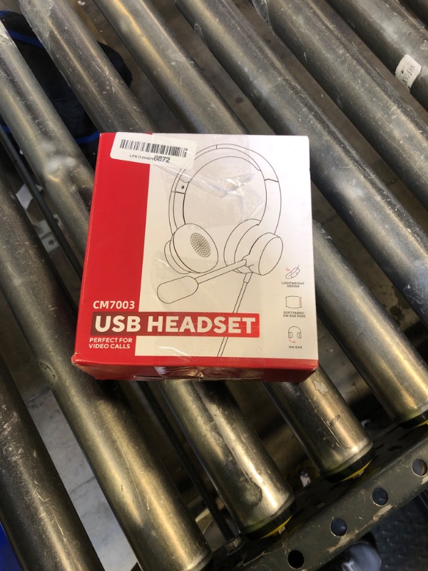 Photo 1 of Masajoy Wired Headphones with Mic USB Headset with Noise Cancelling Microphone, Computer Headsets with Microphone for Home Office (Pink)