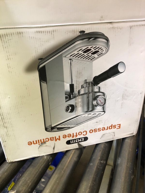 Photo 1 of Espresso Machine with Milk Frother, 20 Bar High Pressure Professional Espresso Maker Automatic, Compact Stainless Steel Coffee Machine for Cappuccino, Latte, Gift for Coffee Lover, Dad or Mom, Silver