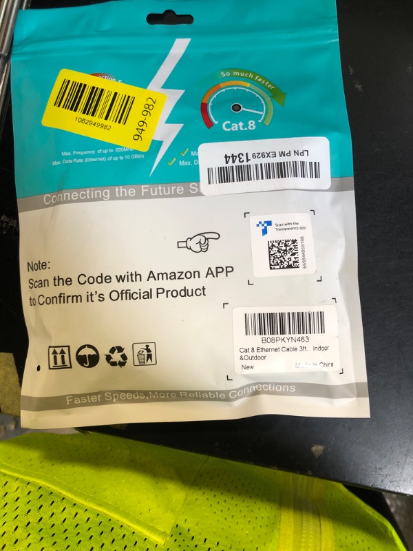 Photo 1 of Vabogu Cat 8 Ethernet Cable, 3ft Heavy Duty High Speed Internet Network Cable, 26AWG, 2000Mhz 40Gbps with Gold Plated RJ45 Connectors, Shielded for Indoor & Outdoor Use