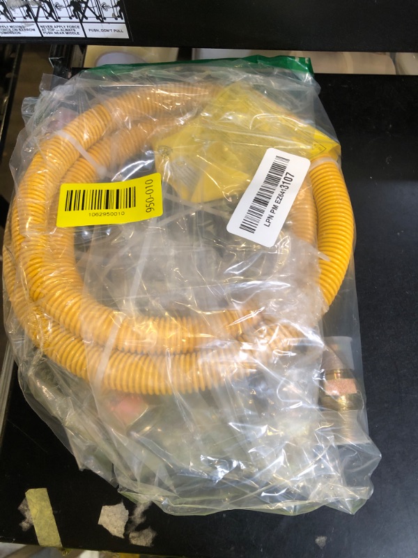 Photo 1 of Roastove 72" Flexible Yellow Coated Gas Line Connector Kit for Stove, Dryer, Gas Water Heater, Furnace,5/8 in.OD(1/2 in. ID?Flexible Gas Line with Connector 1/2" FIP &1/2"MIP & 3/4"MIP Fitting