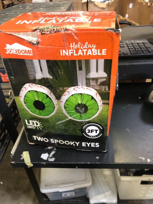 Photo 1 of Joiedomi 2 Packs Halloween Inflatables Large Set of Eyes Decoration Blow Ups Green Eyes for Yard 3 Ft Inflatable Halloween Decor Outdoor with LEDs Party Supplies Blow up Decoration for Indoor, Outdoor
