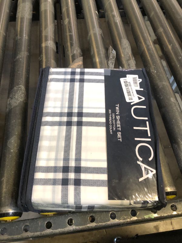 Photo 1 of Nautica - Twin Bed Sheets, Lightweight Cotton Percale Bedding Set with Matching Pillowcase, Crisp & Cool, Dorm Essentials, Oeko-Tex Certified (Ryan Cove Plaid Blue)
