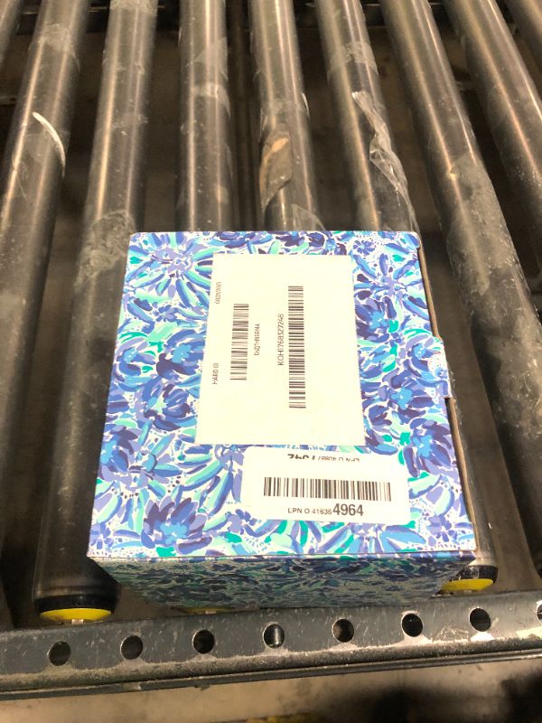 Photo 1 of Lilly Pulitzer 12 Ounce Blue Ceramic Coffee Mug or Tea Cup, Cute Mug with Gold Handle and Gift Box, High Manetenance