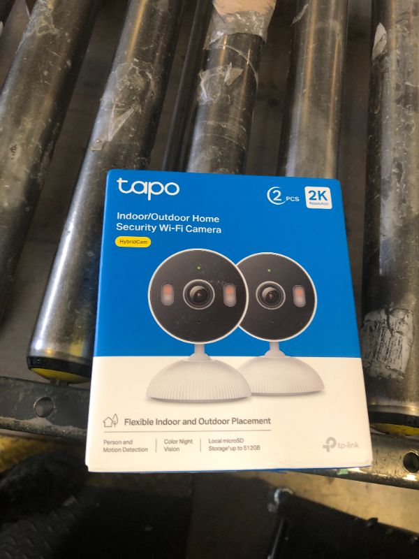 Photo 1 of Tapo 2K 3MP Indoor/Outdoor Security Camera - Free Person/Motion/Baby Cry Detection, Color Night Vision, IP65 Weatherproof, SD/Cloud Storage, Works w/Alexa & Google Home, HybridCam (2-Pack)