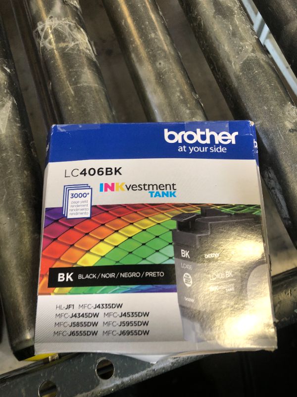 Photo 1 of Brother Genuine LC406BK Standard Yield Black INKvestment Tank Ink Cartridge
