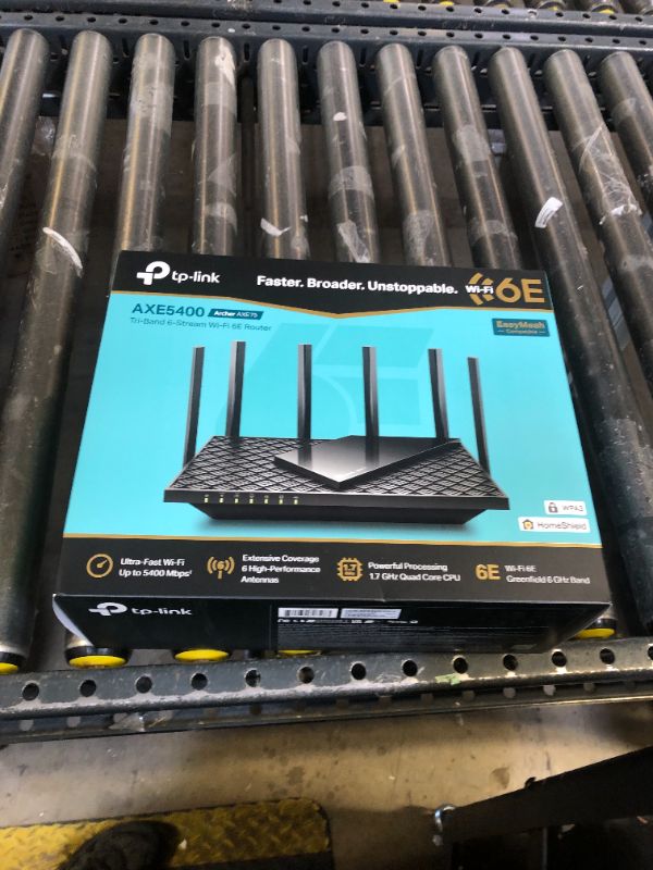 Photo 1 of TP-Link AXE5400 Tri-Band WiFi 6E Router (Archer AXE75), 2025 PCMag Editors' Choice, Gigabit Internet for Gaming & Streaming, New 6GHz Band, 160MHz, OneMesh, Quad-Core CPU, VPN & WPA3 Security