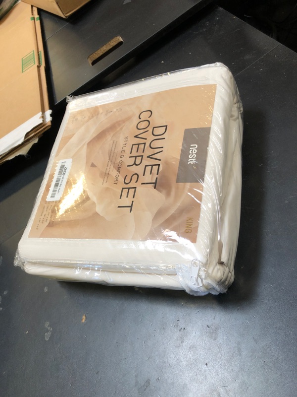 Photo 1 of Nestl Off White Duvet Cover King Size - Soft Prewashed King Duvet Cover Set, 3 Piece, with Zipper Closure, 1 Duvet Cover 104x90 inches and 2 Pillow Shams