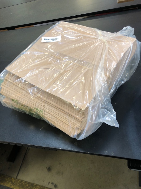 Photo 1 of DEAYOU 100-Pack Kraft Paper Bags, Brown Bags with Handles, 120G Extra Strong Die Cut Tote Bag, 6 LB Craft Plain Paper Gift Grocery Bag for Food, Retail, Shopping, Take Out, Boutique, 11" x 6" x 11"