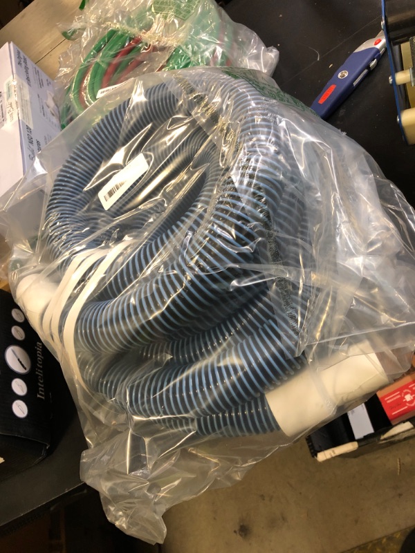 Photo 1 of Pool Vacuum Hose With Swivel Cuff 1-1/2" Diameter 18FT Flexible Heavy Duty Pool Vacuum Cleaning Hose Perfect for Above&In Ground Swimming Pool