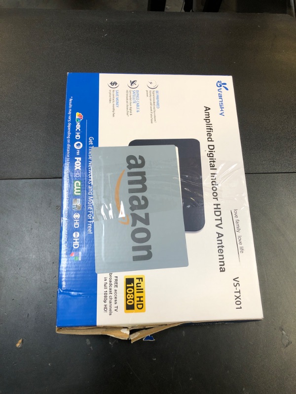 Photo 1 of TV Antenna Indoor, Digital Amplified Indoor HDTV Antenna, 1080p VHF UHF Television Local Channels Detachable Signal Amplifier and 16.5ft Long Coax Cable