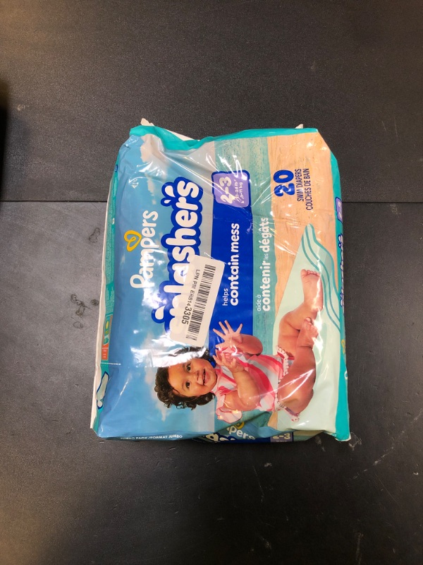 Photo 1 of Pampers Swim Diapers - Splashers - Size 2-3, 20 Count, Gap-Free Disposable Baby Swimming Pants