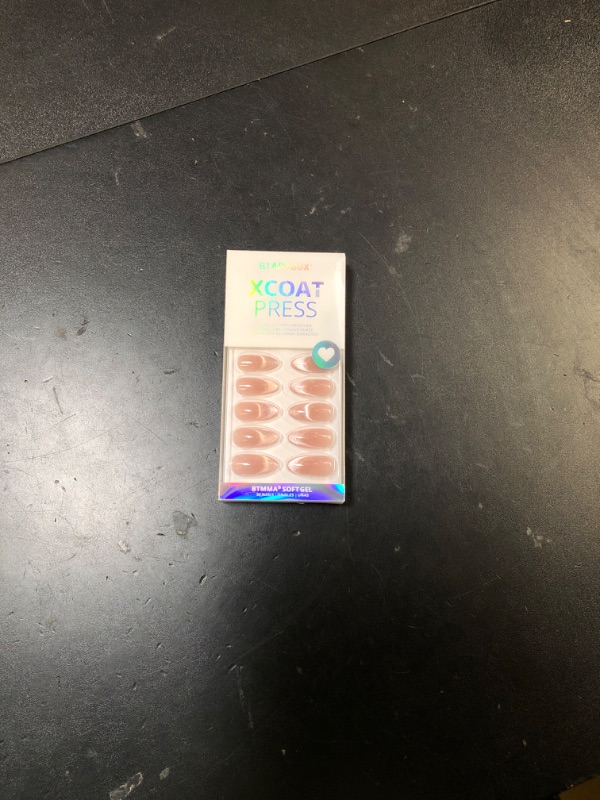 Photo 1 of BTArtbox Press On Nails Almond - Medium Cat Eye French Tip Nails with Glue for Daily Nail Art, Fake Nail Extensions In 15 Sizes - 30 Nail Kit, Liquid Radiance