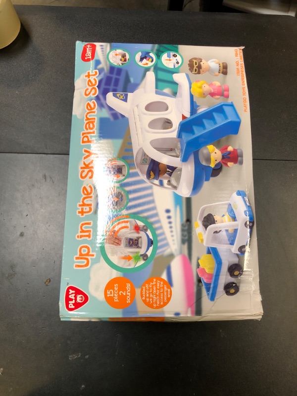 Photo 1 of PLAY Airplane Toy for Kids - Toddler Airplane Toys Travel Plane Toys for Kids 2+ Years Old with Small Figures & Baggage Carrier, Musical Toy Airplane with Lights for Boys Girls Gifts Birthday (Blue)