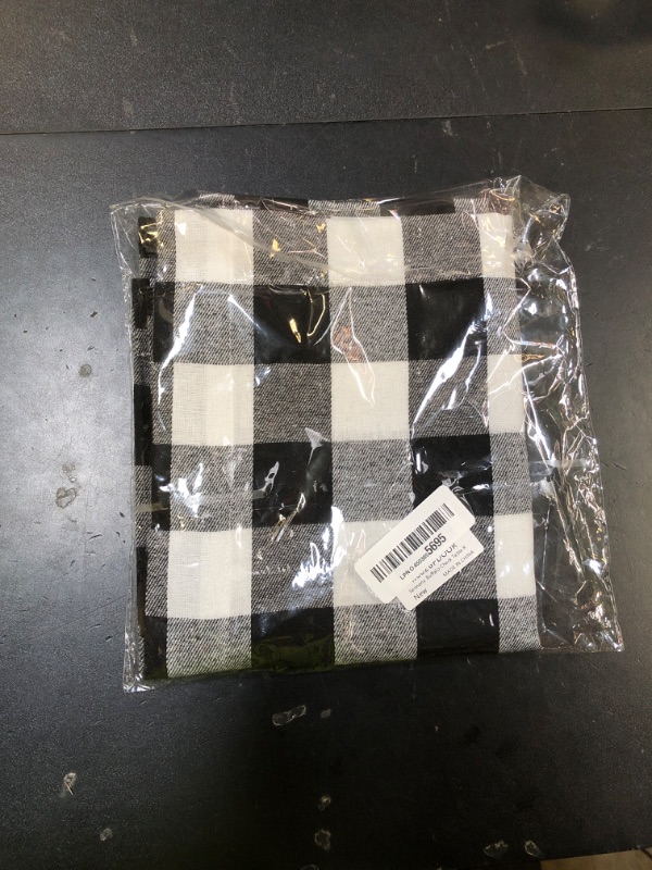Photo 1 of Senneny Buffalo Check Table Runner Cotton Black and White Plaid Classic Stylish Design for Family Dinner Christmas Holiday Birthday Party Table Home Decoration (White and Black, 14 x 72 Inch)