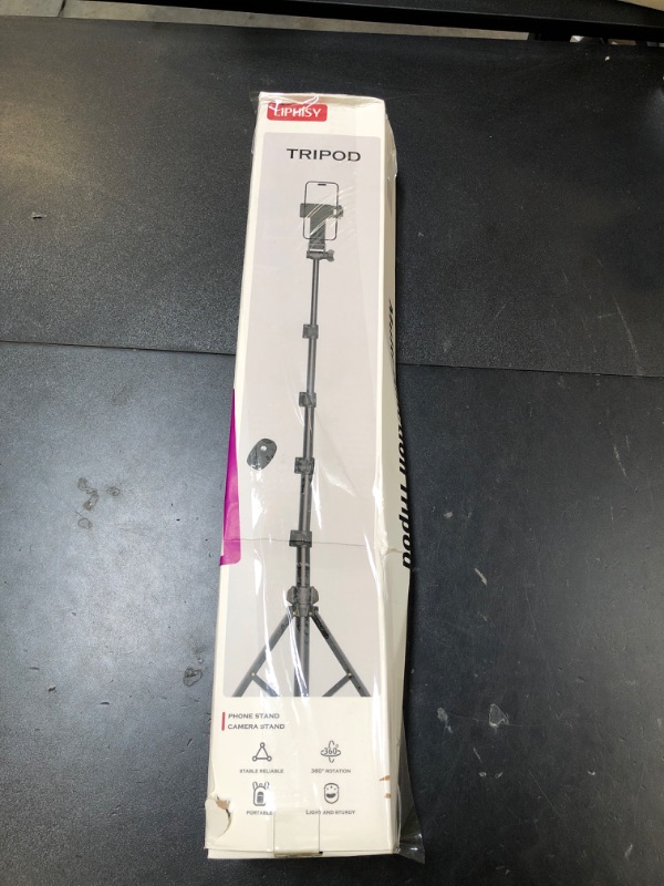 Photo 1 of 64” Tripod for Cell Phone & Camera, Phone Tripod with Remote and Phone Holder, Sturdy & Stable Height Adjustable Multi-Angle Shot Selfie Stick Tripod for Video Recording

