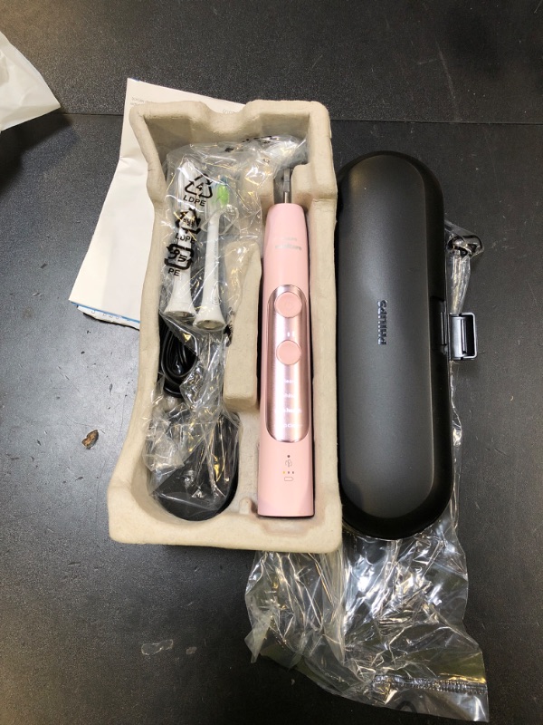Photo 1 of Philips Sonicare ProtectiveClean 5300 Rechargeable Electric Toothbrush, with Pressure Sensor, 3 Cleaning Modes, SmarTimer and QuadPacer, with 2 Bonus Brush Heads, Travel Case, Black, Model HX6423/34