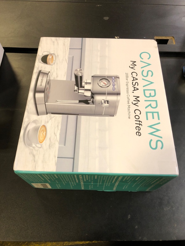 Photo 1 of CASABREWS CM5418 Espresso Machine 20 Bar, Compact Espresso Maker with Steam Milk Frother, Stainless Steel Coffee Machine with 34oz Removable Water Tank for Cappuccino, Latte, Silver (SEALED)
