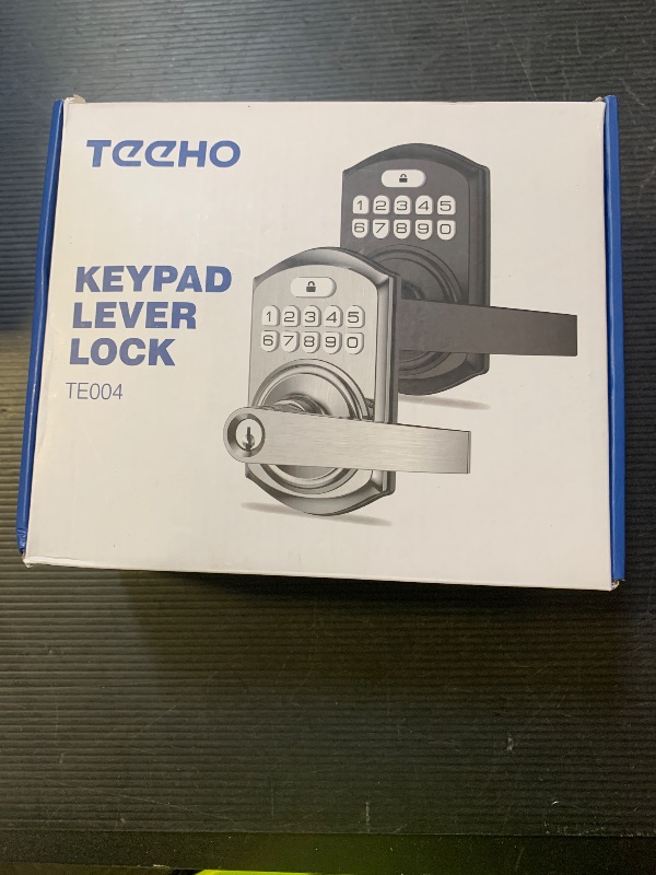 Photo 1 of TEEHO TE004 Keyless Entry Keypad Door Lock with Handle - Smart Digital Electronic Lock for Interior Door with Anti-Peeping, Auto Lock & Passage Mode - Easy Installation - Matte Black