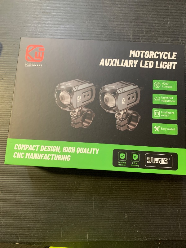 Photo 1 of Kewig Motorcycle Auxiliary LED Light Kit Driving Spotlights White/Amber Fog Light with Mount Brackets Wire Harness Waterproof 60W Offroad Work Lights Compatible with Motorcycle J-eep Car Truck