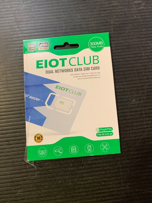 Photo 1 of EIOTCLUB Prepaid 5G LTE SIM Card, No Contract Wireless, USA Compatible with Nationwide Networks for Security, Hunting Trail Game Cameras - Data Only