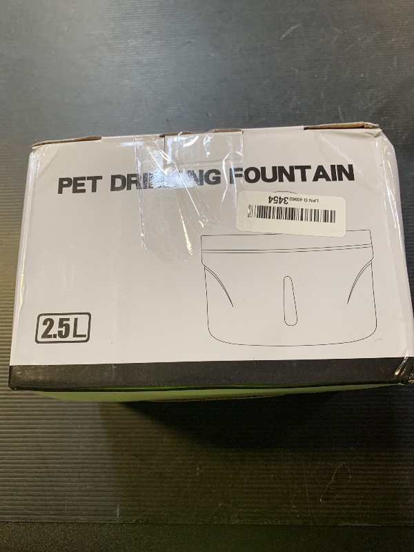 Photo 1 of furrybaby Cat Water Fountain - 84oz/2.5L Automatic Pet Water Fountain for Cats Indoor with LED Light and Water Level Window Intelligent Pet Water Dispenser for Cats with Filter (Rectangular, White)