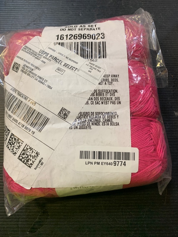 Photo 1 of Bernat Softee Cotton Fuchsia Yarn - 3 Pack of 120g/4.25oz - Nylon - 3 DK (Light) - 254 Yards - Knitting, Crocheting & Crafts