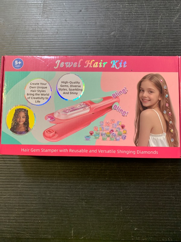 Photo 1 of Hair Gem Stamper Kit, Bling Hair Jewels for Girls Toys, Hair Styling Tool with Reusable Shining Diamonds, Birthday Gifts Toys for Girls Ages 3 4 5 6 8-12
