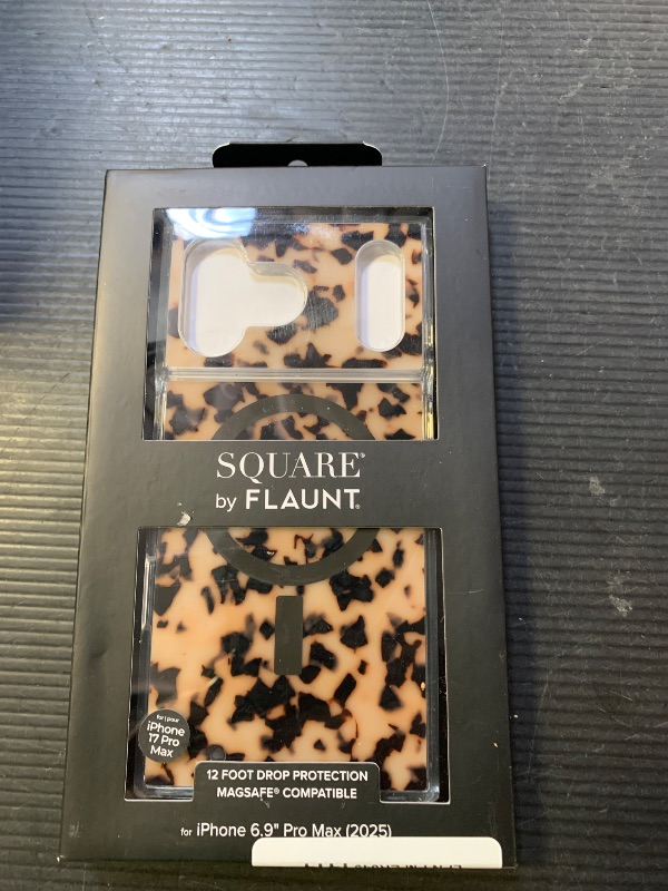 Photo 1 of Flaunt Official Square Protective Case - Compatible with iPhone 17 Pro Max - Compatible with MagSafe & Wireless Charging - Drop-Tested & Shockproof - (Blonde Tortoise Shell)