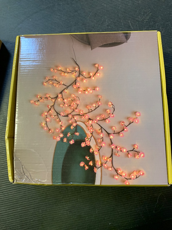 Photo 1 of LED Tree Branch Lights for Wall 7.55 FT 144LEDs Cherry Blossom Lights Vine Light with Remote and 8 Lighting Modes Cherry Blossom Garland Willow Vine for Bedroom Indoor Wall Wedding Christmas Decor