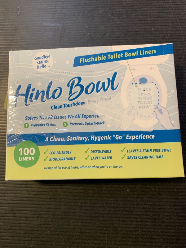 Photo 1 of Hinlo Bowl Disposable Toilet Bowl Liners - Hygienic RV Toilet Liners, Bathroom Splash Guard for Toilets Flushable Commodes Liner Septic Safe Disposable Paper Liner Stain Prevention - 100 Pcs