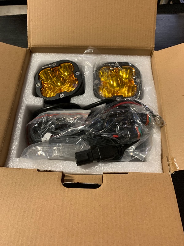 Photo 1 of Auxbeam XP-Ultra Series 3Inch 80W Spot Flood Combo Ditch Lights, Far & Wide Amber White Cube Lights Offroad LED Bar, 9600LM Yellow Driving LED Pods with Light Covers, Pair